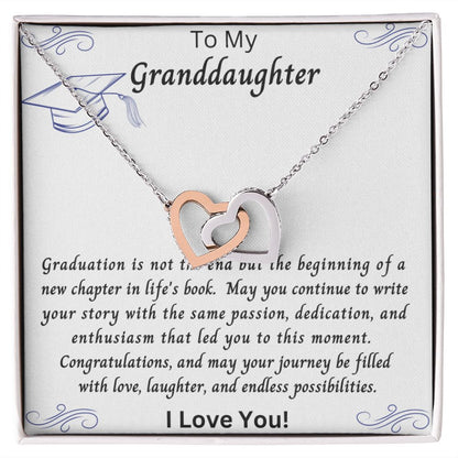 Granddaughter Graduation Gift | From Grandma, Graduate Present from Grandpa, Graduation Gift 2023, High School Senior, Double Heart Necklace