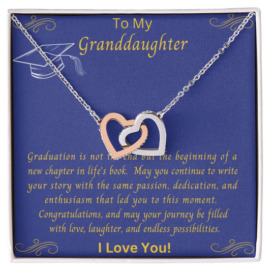 Granddaughter Graduation Gift | From Grandma, Graduate Present from Grandpa, Graduation Gift 2023, High School Senior, Double Heart Necklace