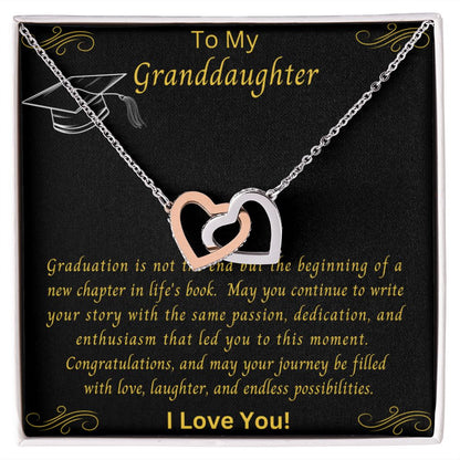 Granddaughter Graduation Gift | From Grandma, Graduate Present from Grandpa, Graduation Gift 2023, High School Senior, Double Heart Necklace