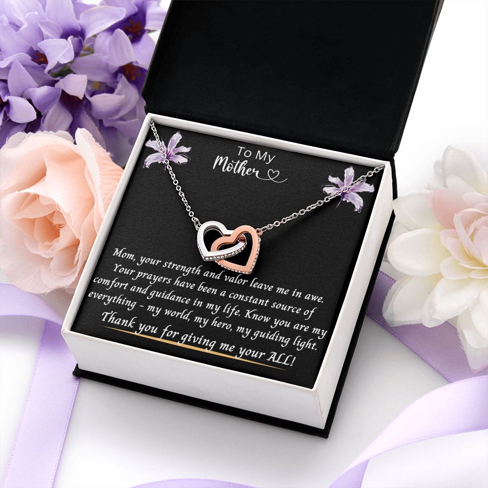 Gift for Mom | From Daughter, Meaningful Gift, Mom Gift from Son, Mothers Day Necklace, Quote Jewelry, Interlocking Hearts Necklace To My Mother