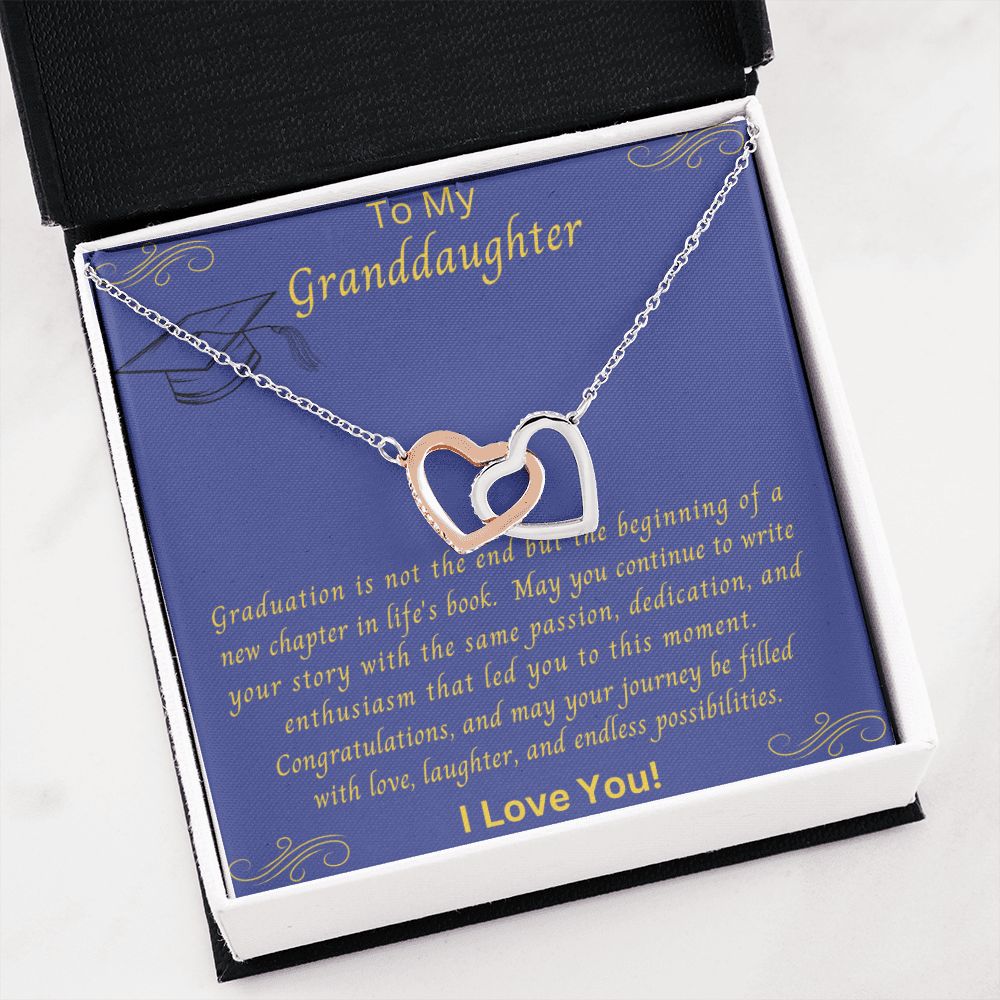 Granddaughter Graduation Gift | From Grandma, Graduate Present from Grandpa, Graduation Gift 2023, High School Senior, Double Heart Necklace