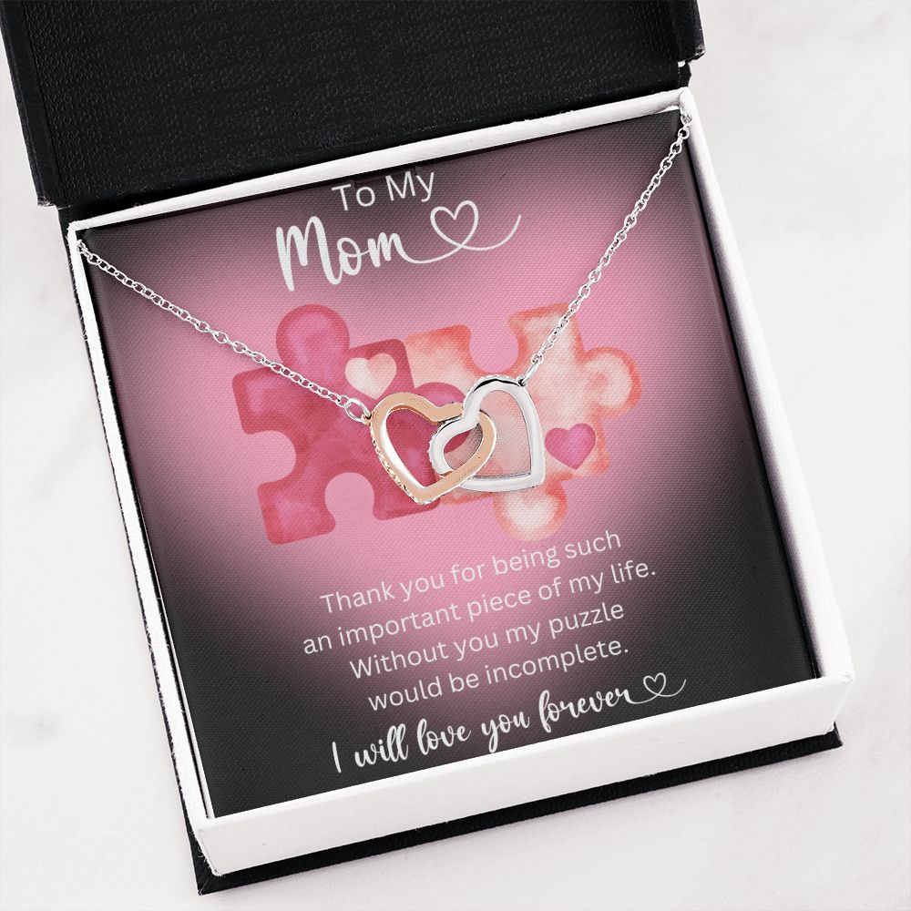 Mother's Day Gift from Daughter for Mother In Law from Daughter In Law Like a Second Mother Interlocking Hearts Necklace Gift for Mom