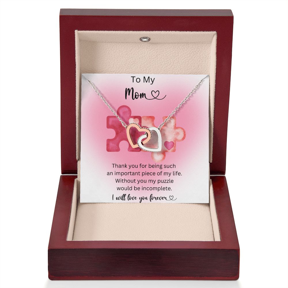 Mother's Day Gift from Daughter for Mother In Law from Daughter In Law Like a Second Mother Interlocking Hearts Necklace Gift for Mom