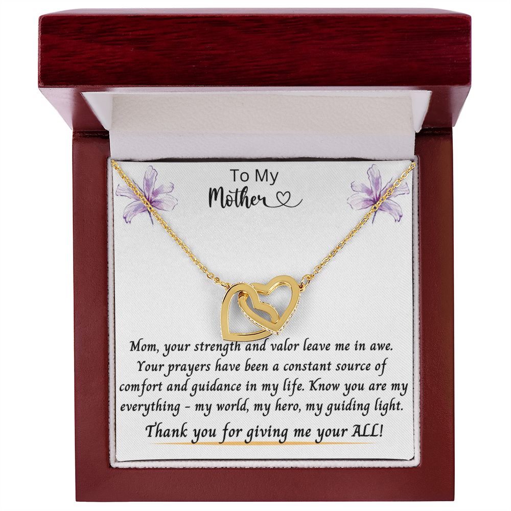 Gift for Mom | From Daughter, Meaningful Gift, Mom Gift from Son, Mothers Day Necklace, Quote Jewelry, Interlocking Hearts Necklace To My Mother