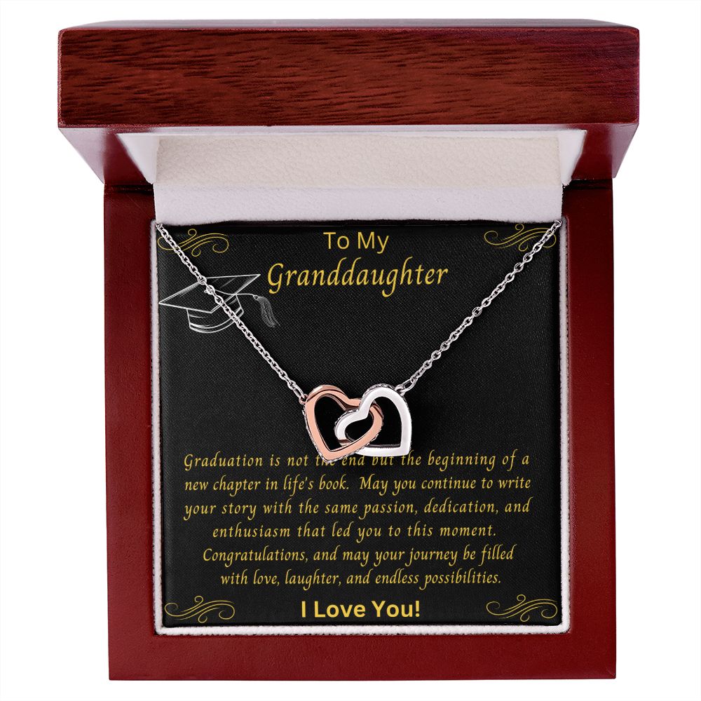 Granddaughter Graduation Gift | From Grandma, Graduate Present from Grandpa, Graduation Gift 2023, High School Senior, Double Heart Necklace