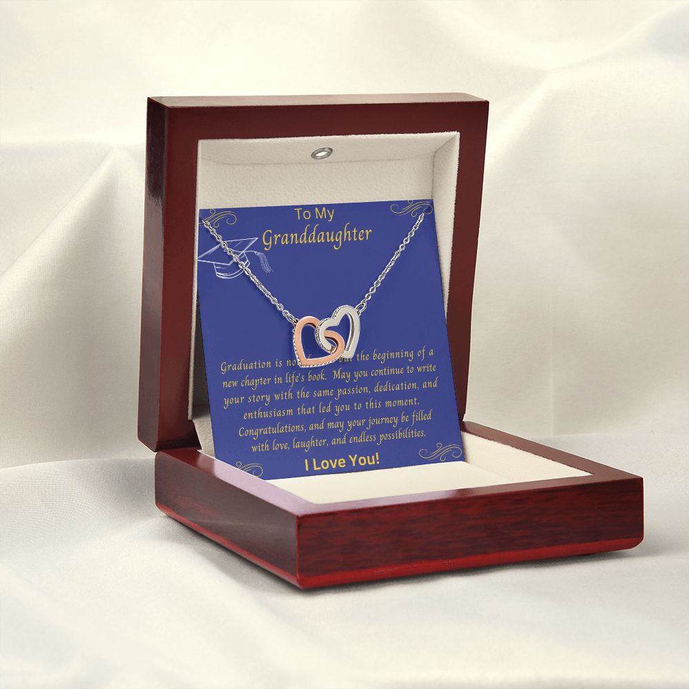 Granddaughter Graduation Gift | From Grandma, Graduate Present from Grandpa, Graduation Gift 2023, High School Senior, Double Heart Necklace