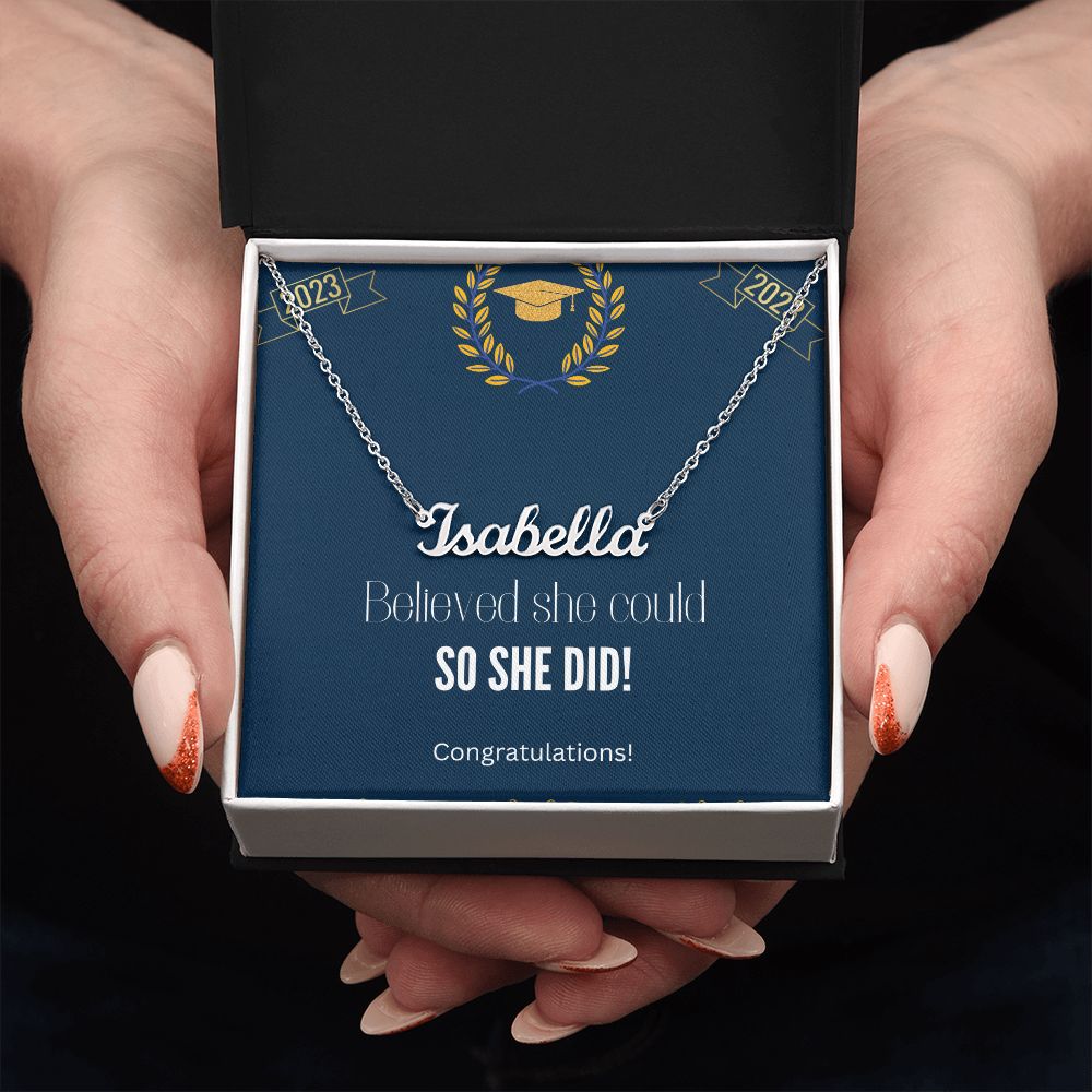 Personalized Graduation Gifts for Her Class of 2023 High School College Custom Name Necklace Gift for Daughter Mom Best Friend