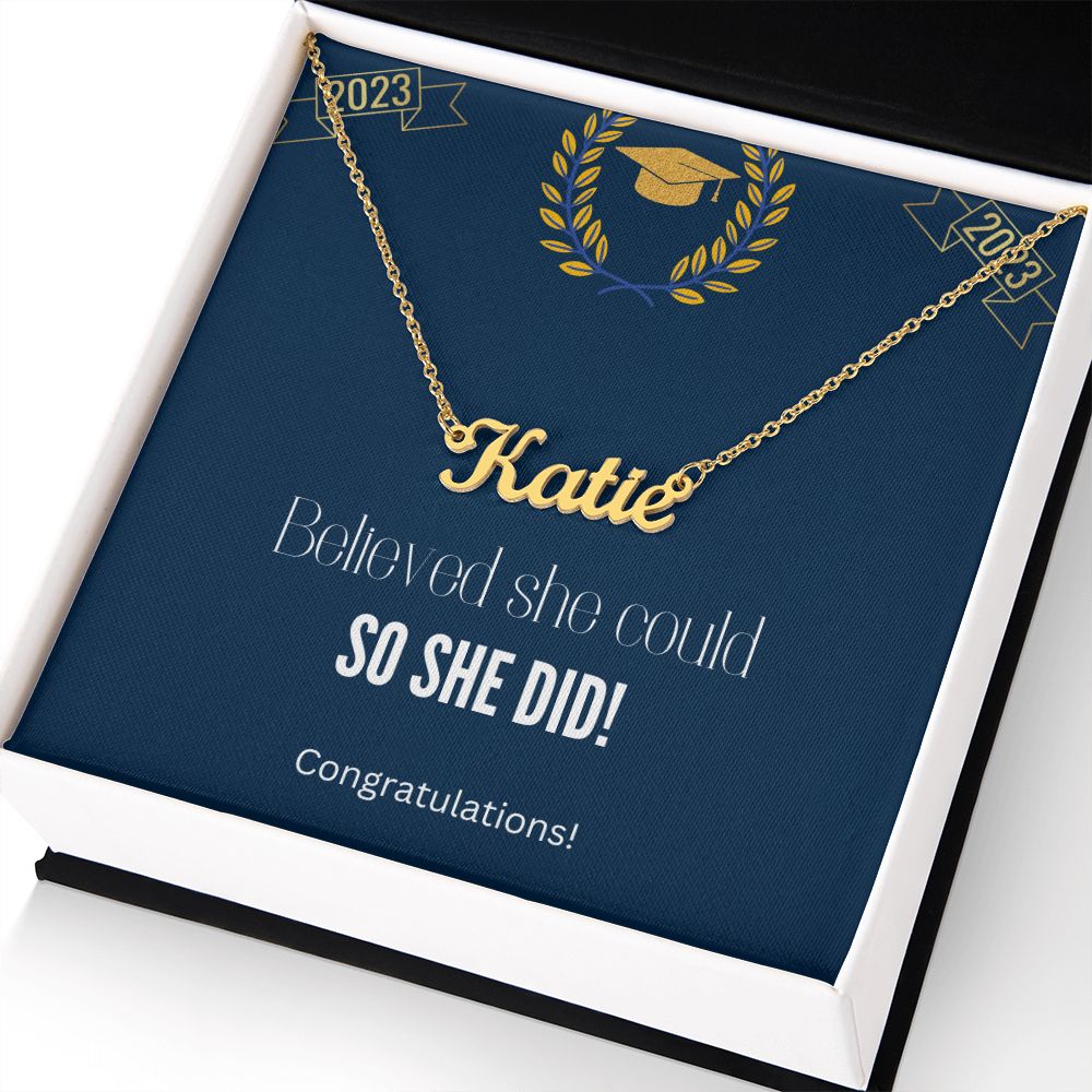 Personalized Graduation Gifts for Her Class of 2023 High School College Custom Name Necklace Gift for Daughter Mom Best Friend