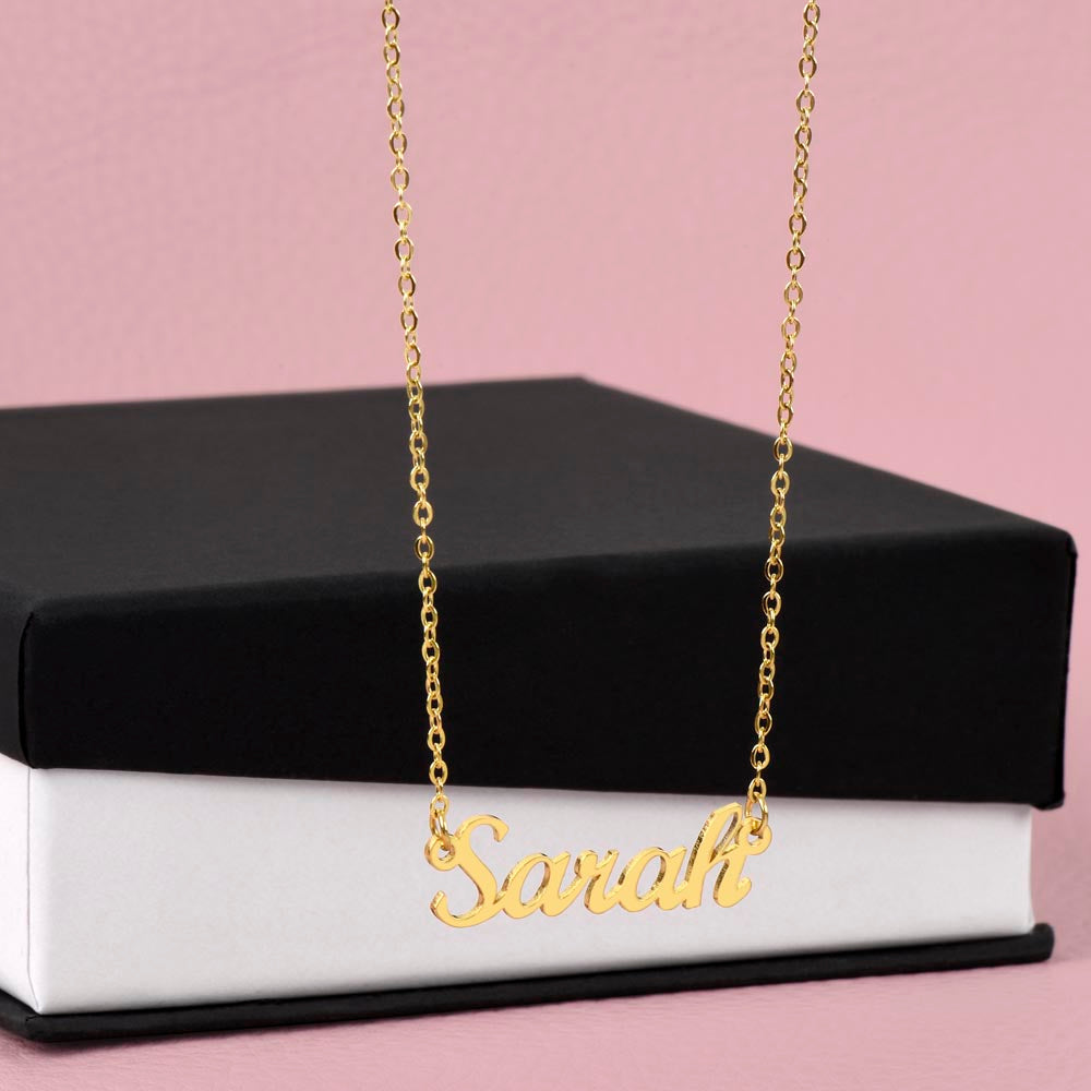 Custom Name Necklace for Women Personalized  Stainless Steel or 18k Yellow Gold Finish