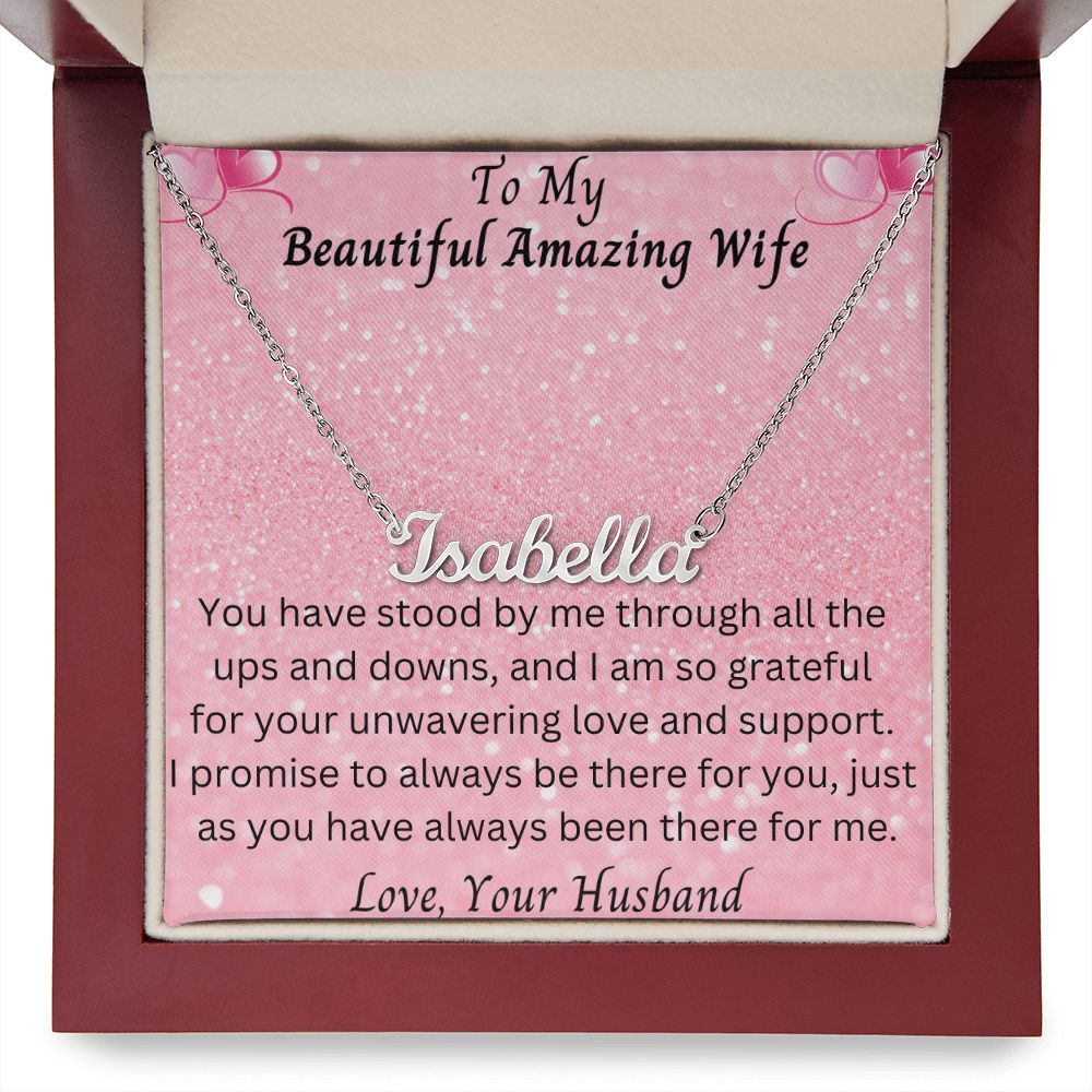 So Grateful/Unwavering Love Personalized Name Necklace Custom Pendant Valentines Day Gift for Wife From Husband