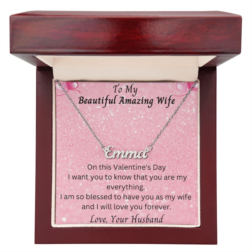 My Everything Personalized Name Necklace Custom Pendant Valentines Day Gift for Wife From Husband