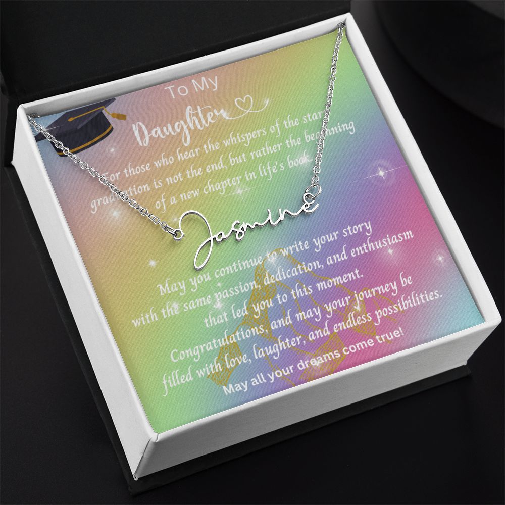 Graduation Gift | To Daughter | Personalized Name Necklace | Custom Name | Starfall Pendant | Velaris ACOTAR Inspired | Book Gift | Ethereal Daughter