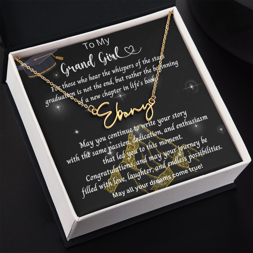 Graduation Gift | To Granddaughter | Personalized Name Necklace | Custom | Starfall Pendant | Velaris ACOTAR Inspired | Book Gift | Ethereal B