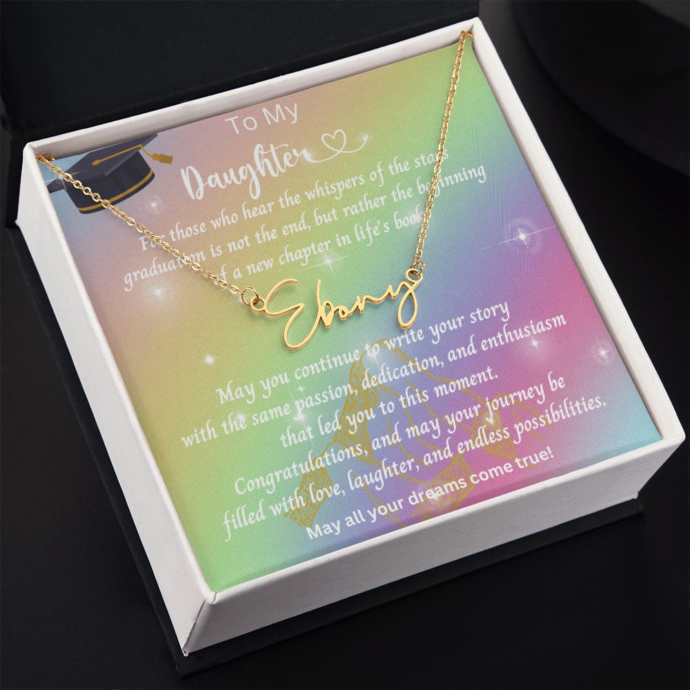 Graduation Gift | To Daughter | Personalized Name Necklace | Custom Name | Starfall Pendant | Velaris ACOTAR Inspired | Book Gift | Ethereal Daughter