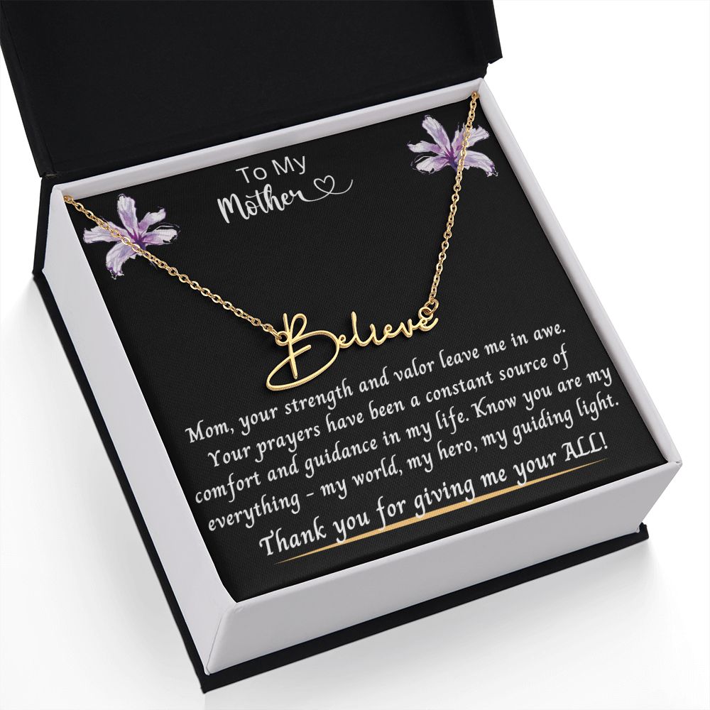 Gift for Mom | From Daughter, Name Necklace, Meaningful Gift, Mom Gift from Son, Mom Present, Word Quote Jewelry, To My Mother
