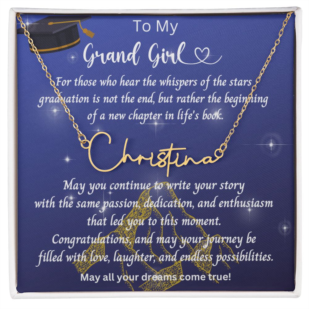 Graduation Gift | To Granddaughter | Personalized Name Necklace | Custom | Starfall Pendant | Velaris ACOTAR Inspired | Book Gift | Ethereal