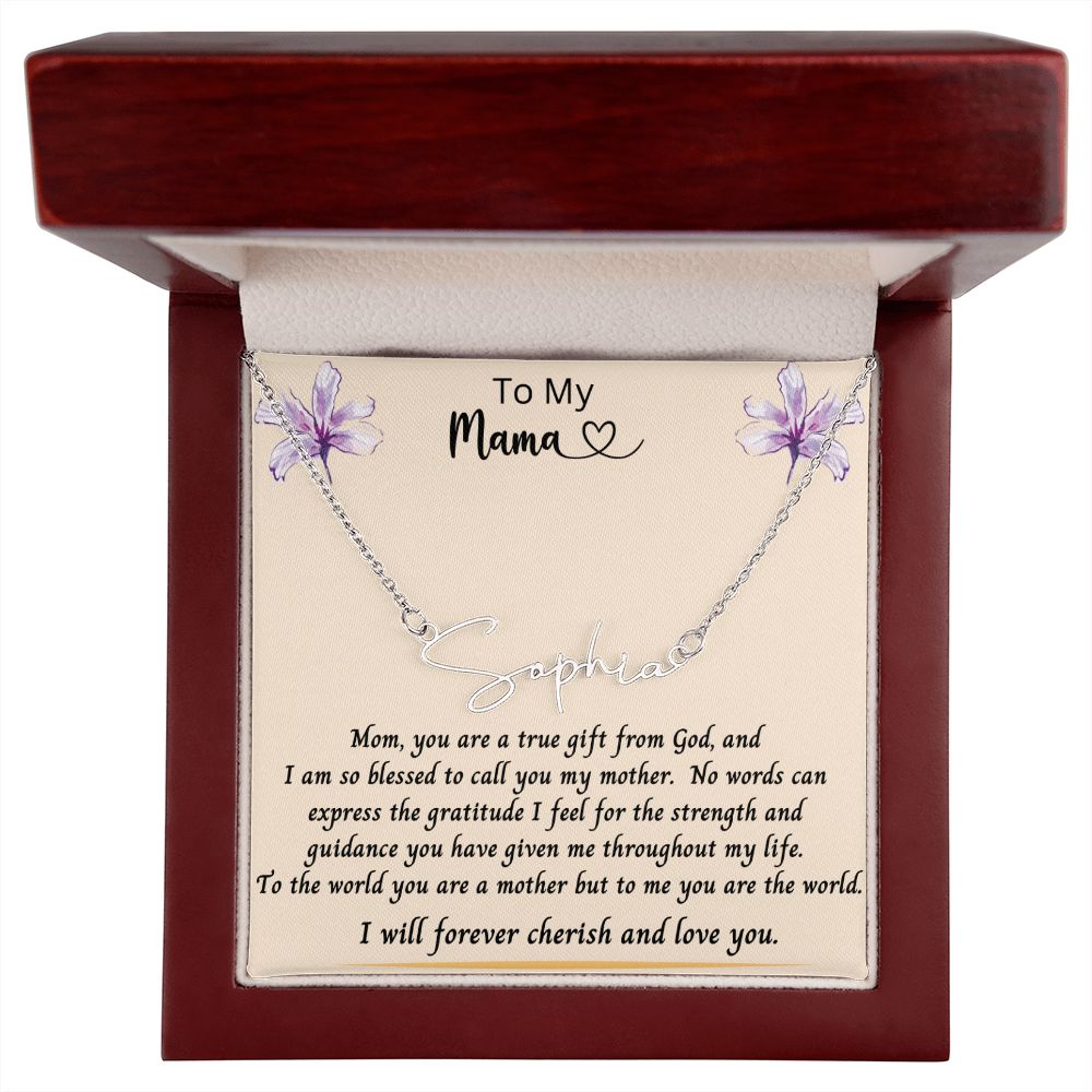 Gift for Mom | From Daughter, Name Necklace, Meaningful Gift, Mom Gift from Son, Mom Present, Word Quote Jewelry, To My Mama