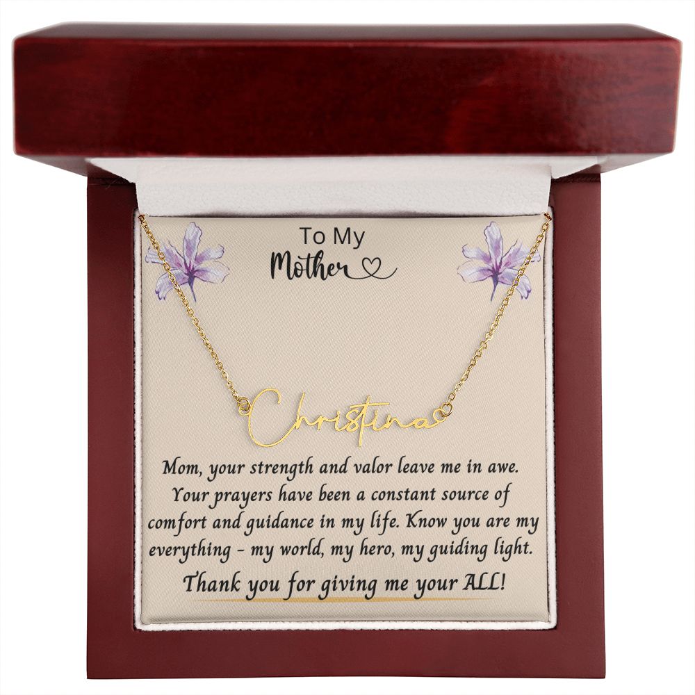 Gift for Mom | From Daughter, Name Necklace, Meaningful Gift, Mom Gift from Son, Mom Present, Word Quote Jewelry, To My Mother