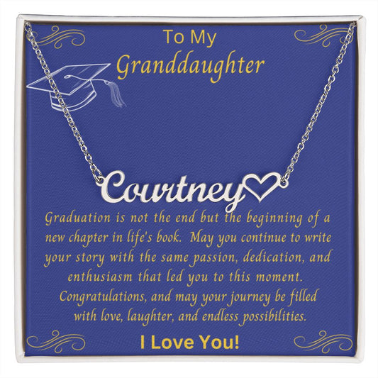 Granddaughter Graduation Gift | From Grandma, Custom Necklace, Graduate Present from Grandpa, Graduation Gifts 2023, High School Senior