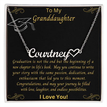 Granddaughter Graduation Gift | From Grandma, Custom Necklace, Graduate Present from Grandpa, Graduation Gifts 2023, High School Senior