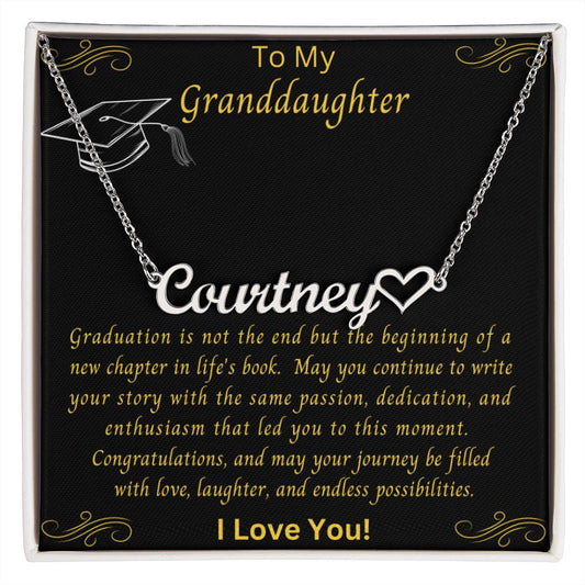 Granddaughter Graduation Gift | From Grandma, Custom Necklace, Graduate Present from Grandpa, Graduation Gifts 2023, High School Senior