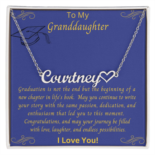 Granddaughter Graduation Gift | From Grandma, Custom Necklace, Graduate Present from Grandpa, Graduation Gifts 2023, High School Senior