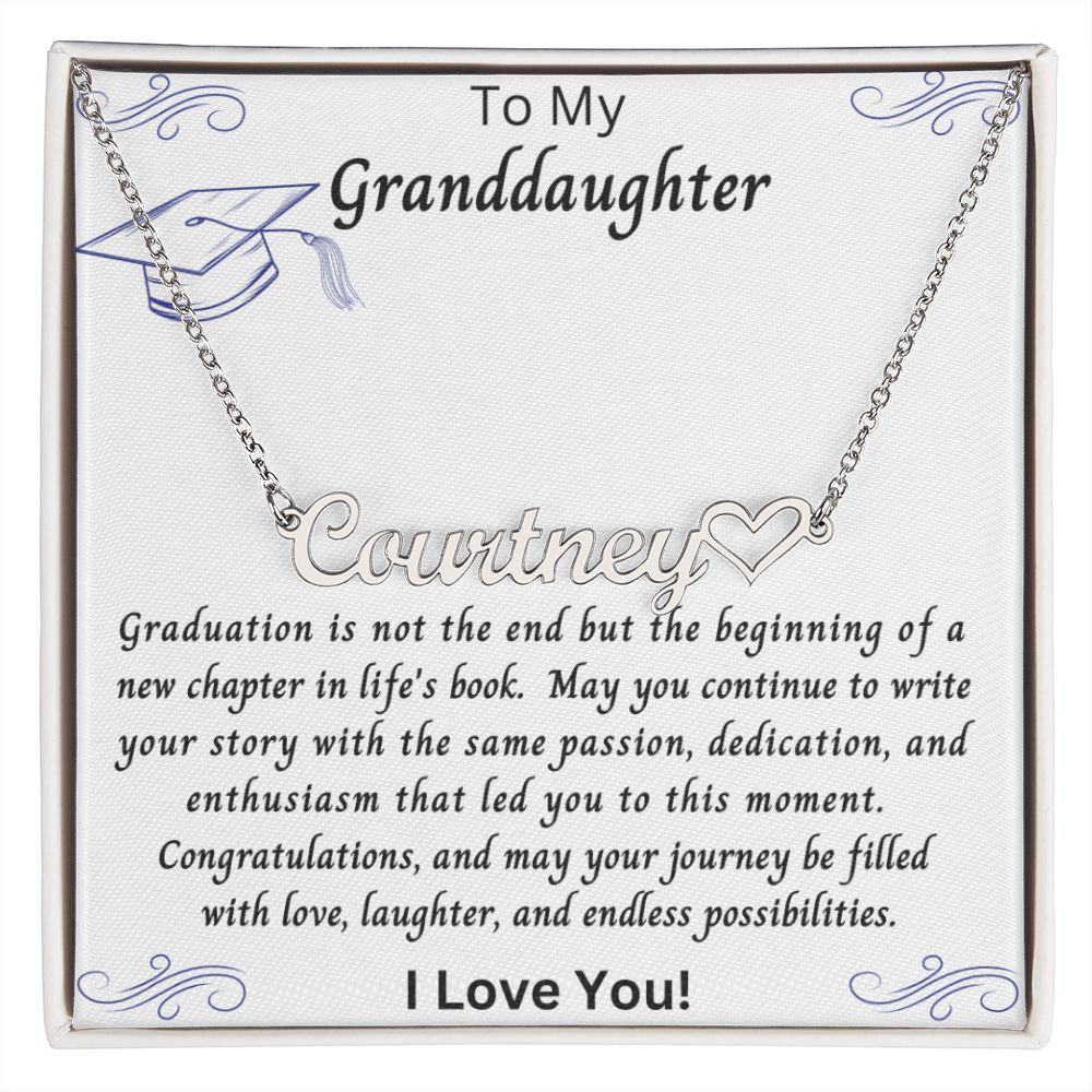 Granddaughter Graduation Gift | From Grandma, Custom Necklace, Graduate Present from Grandpa, Graduation Gifts 2023, High School Senior